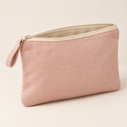 Zippered Sock Storage Pouch — Soft Blush