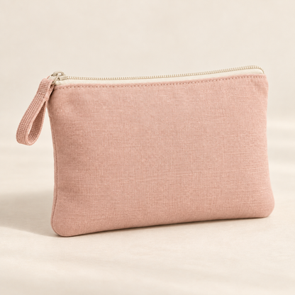 Zippered Sock Storage Pouch — Soft Blush