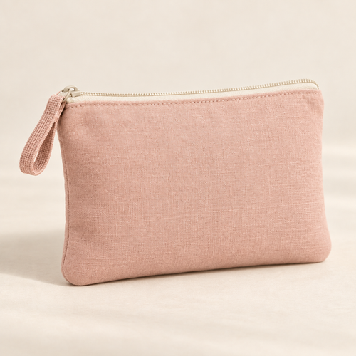 Zippered Sock Storage Pouch — Soft Blush