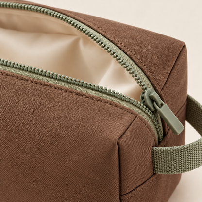 Post-Workout Clothing Pouch with Zip Closure — Cocoa Brown