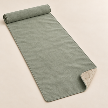 Yoga Mat Towel with Dotted Underside — Sage Green