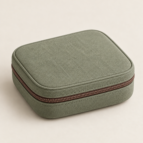 Two-Compartment Accessory Organizer with Mesh Lid Pocket