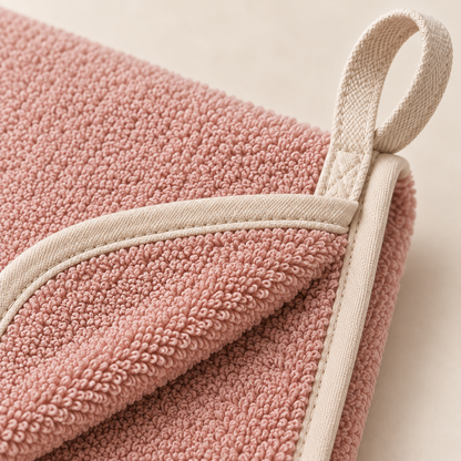 Workout Towel with Hanging Loop — Soft Blush