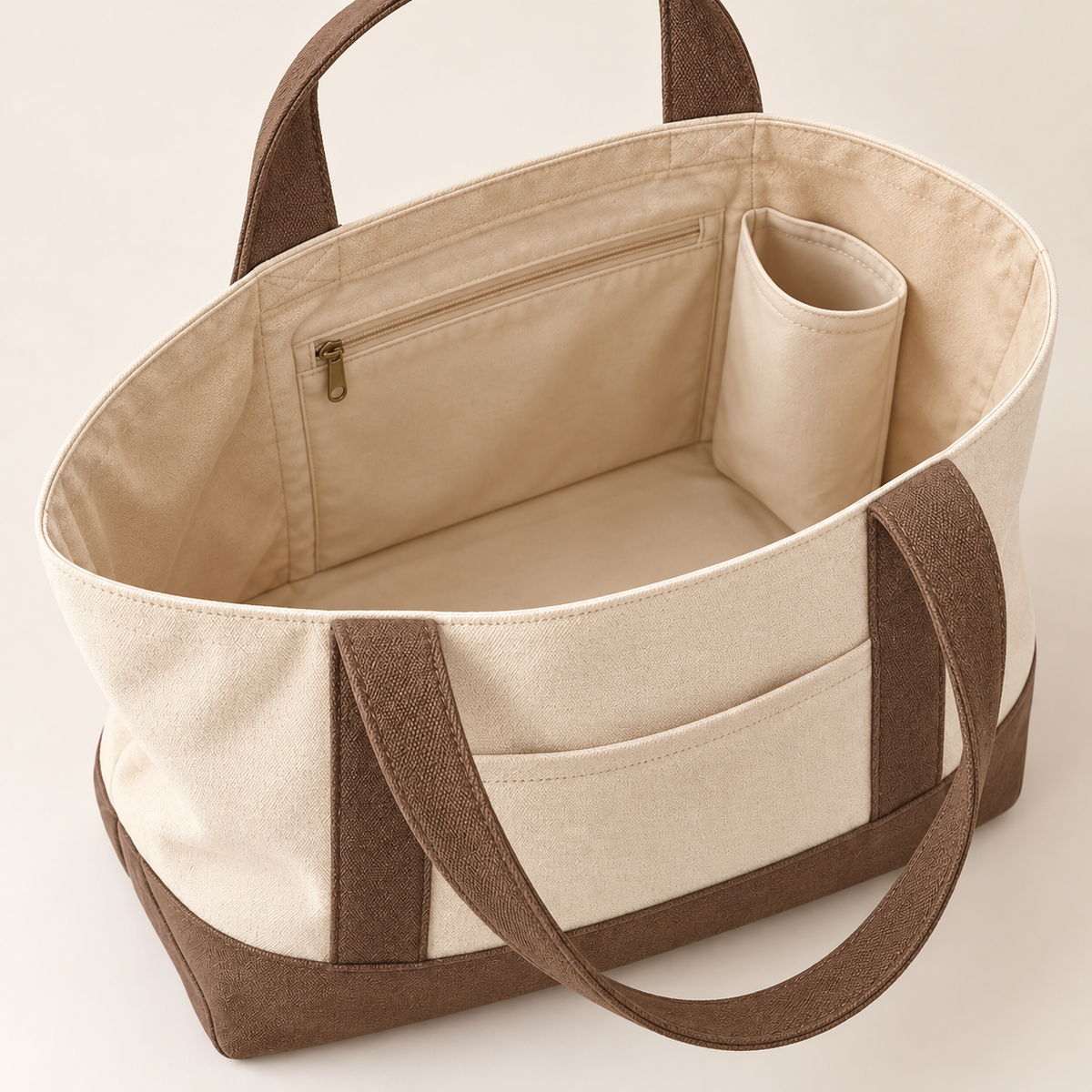 Workout Tote Bag with Front Pocket and Interior Bottle Sleeve