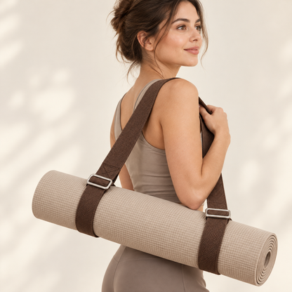 Yoga Mat Carry Strap with Adjustable Loops — Cocoa Brown