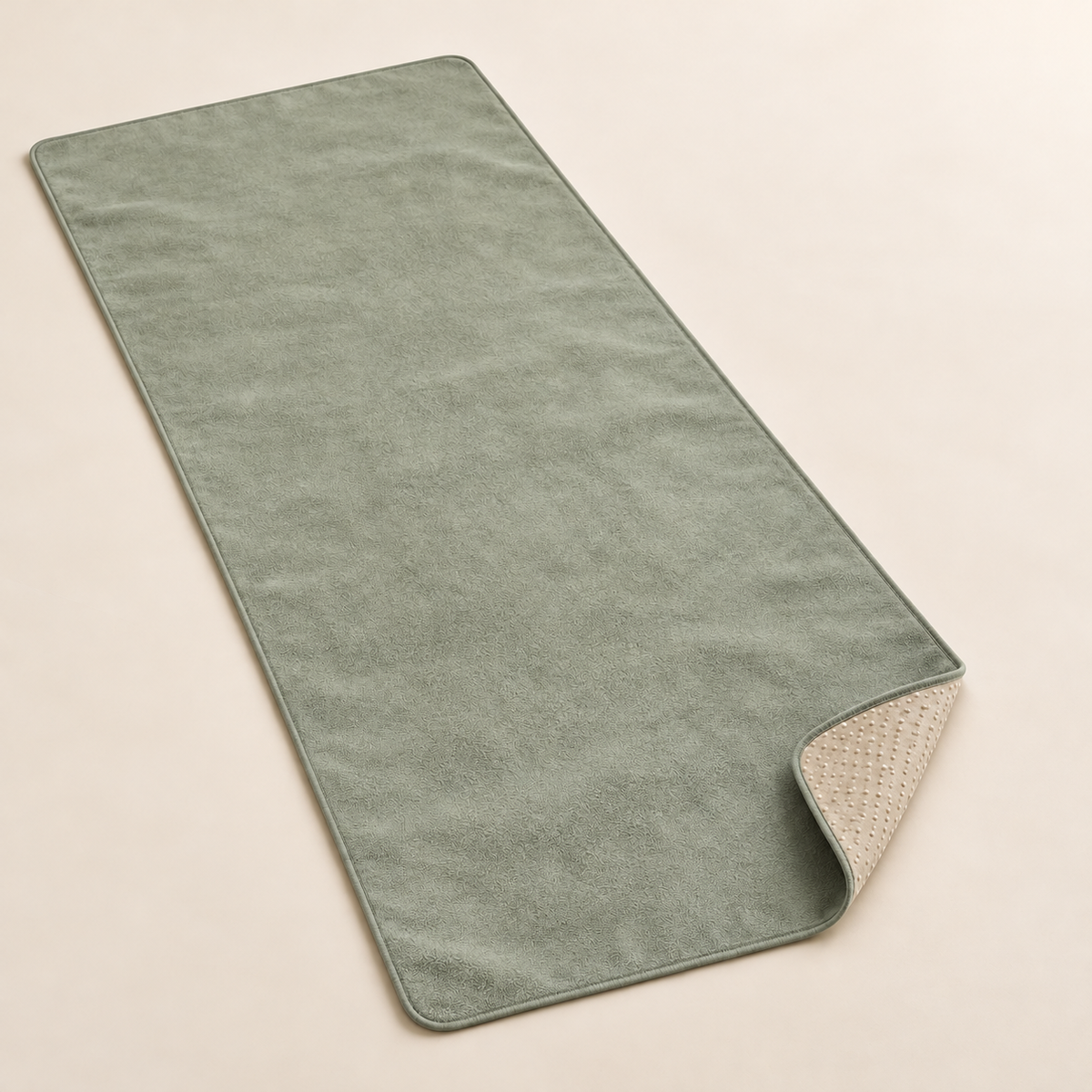 Yoga Mat Towel with Dotted Underside — Sage Green