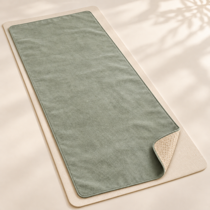 Yoga Mat Towel with Dotted Underside — Sage Green