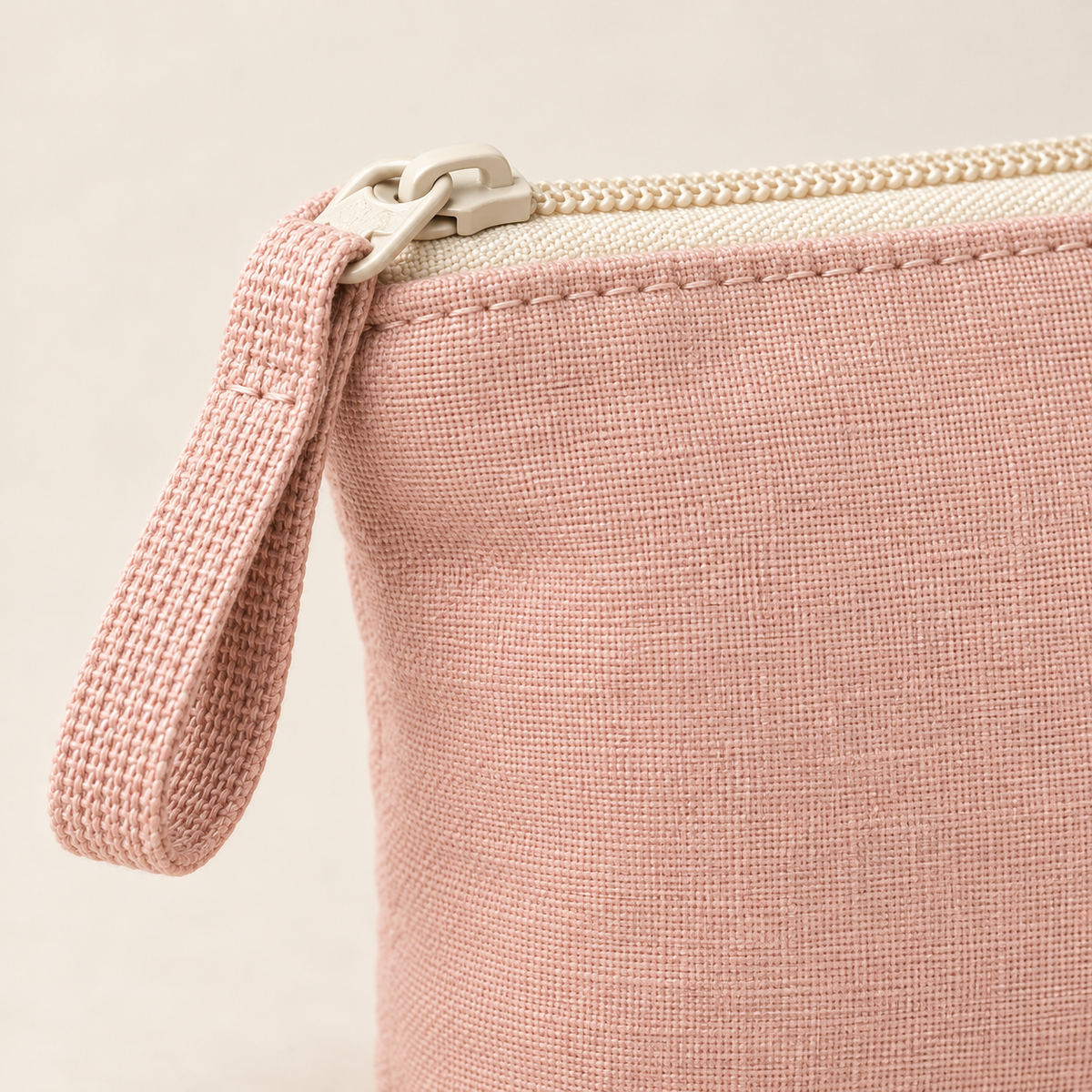 Zippered Sock Storage Pouch — Soft Blush