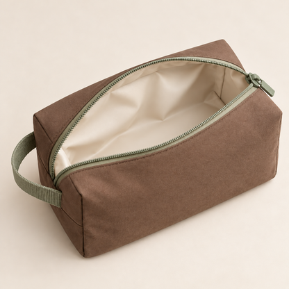 Post-Workout Clothing Pouch with Zip Closure — Cocoa Brown