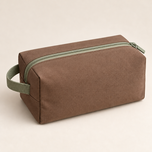Post-Workout Clothing Pouch with Zip Closure — Cocoa Brown